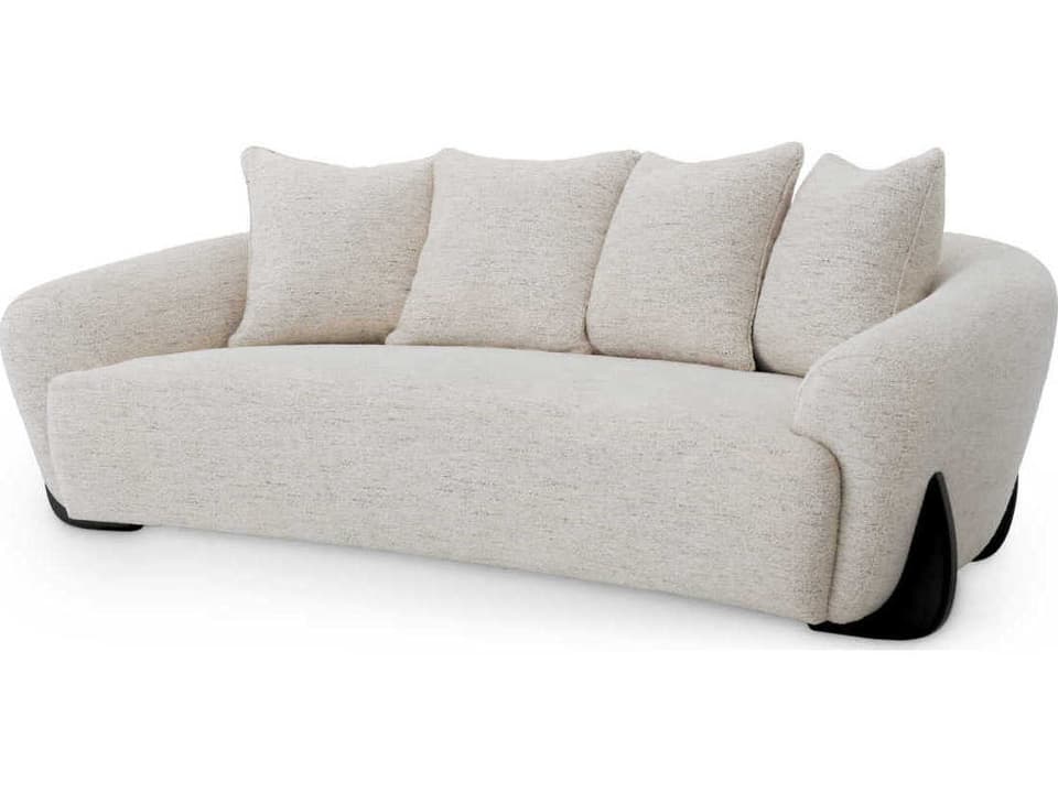 Siderno Curved Sofa in Seashell Off-White