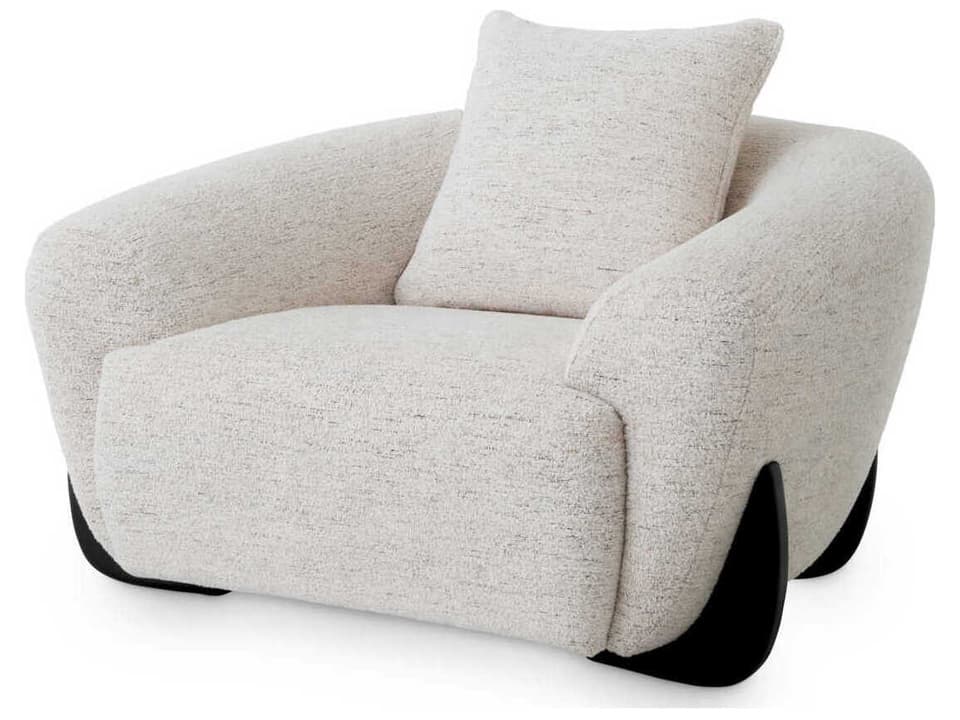 Siderno Cream Club Chair with Seashell Off-White Upholstery