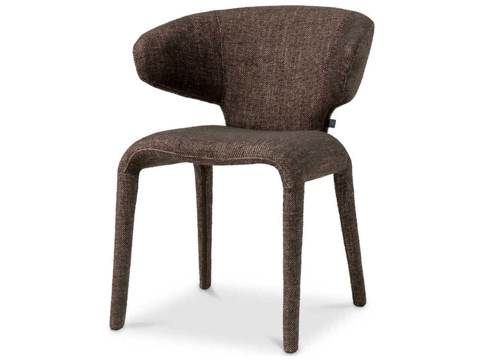 Aiden Upholstered Dining Armchair in Renato Brown Fabric