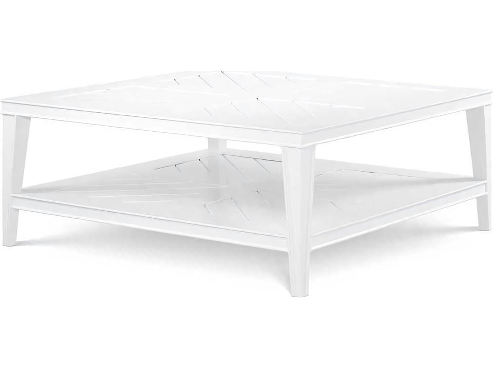 Bell Rive Square Aluminum Coffee Table in White