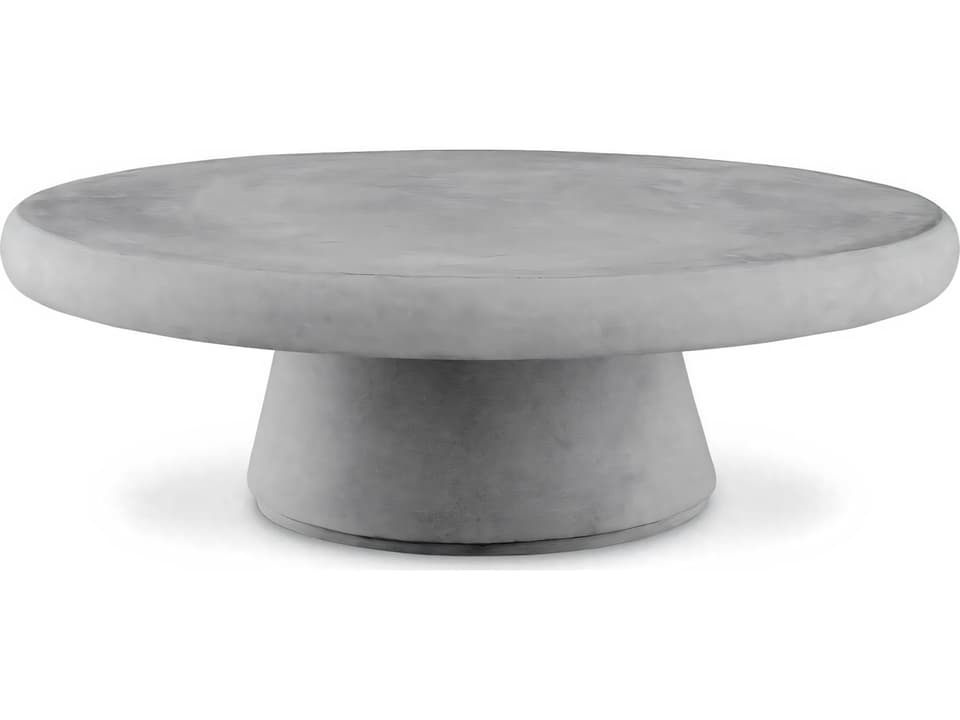 Cleon Round Coffee Table in Smooth Grey Concrete