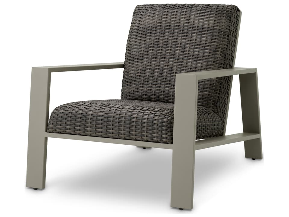 Belle Vue Grey Finish | Faux Rattan Aluminum Wicker Lounge Chair