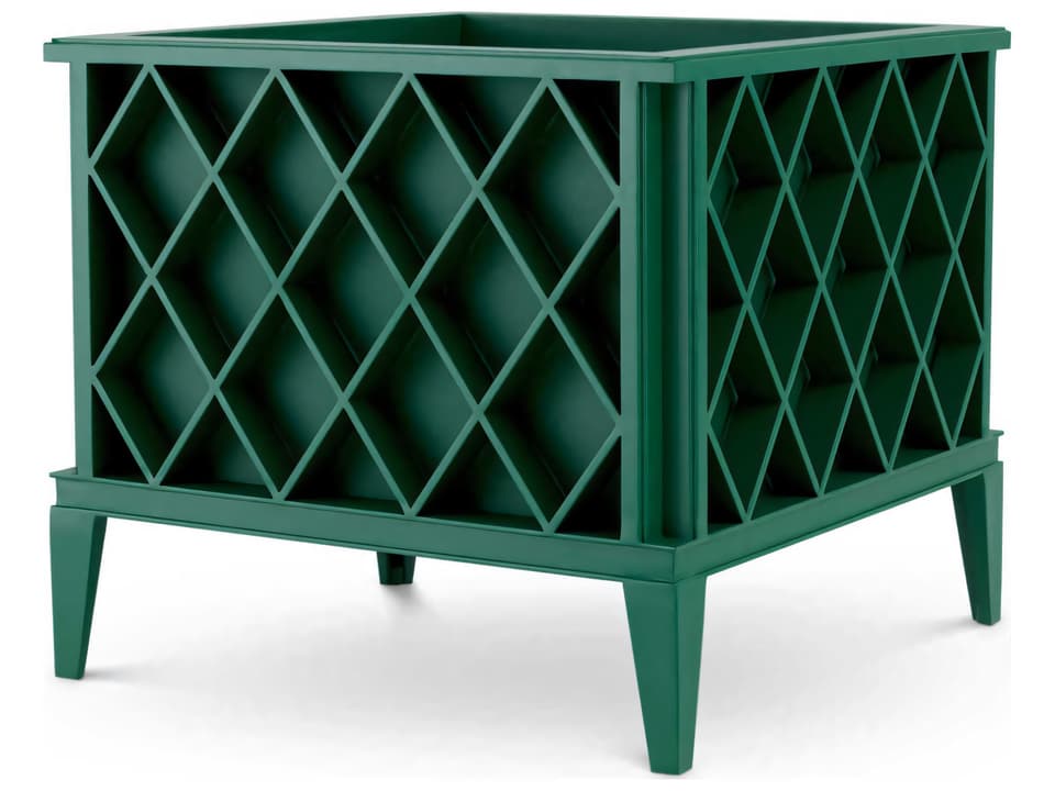 Ocean Club 30-Inch Square Aluminum Planter in Green