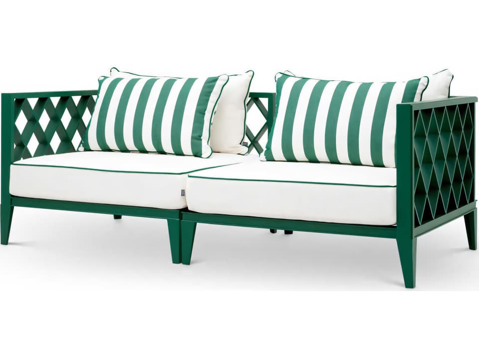 Ocean Club S 2-Seat Sofa Green Aluminum Blaise Off-white Florent