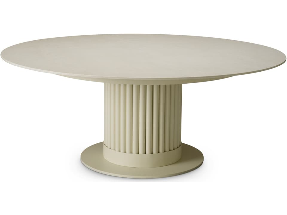 Volterra Round Ceramic Top Coffee Table in Sand