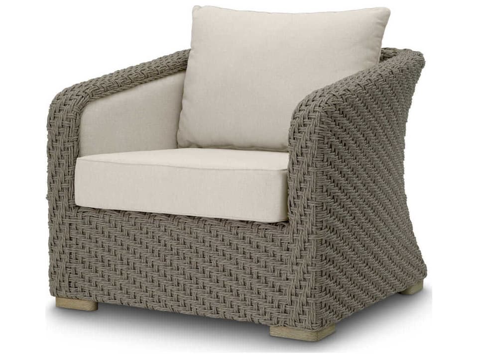 Bryson Faux Woven Rattan | Viola Sand Wicker Cushion Lounge Chair
