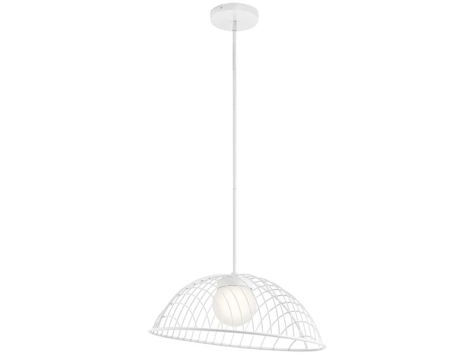 Clevo 1-Light White Glass LED Globe Geometric Pendant