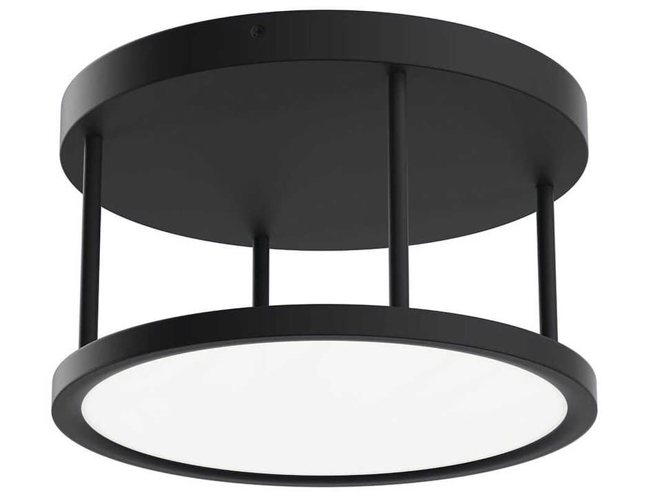 Lavi 1-Light Matte Black LED Round Flush Mount