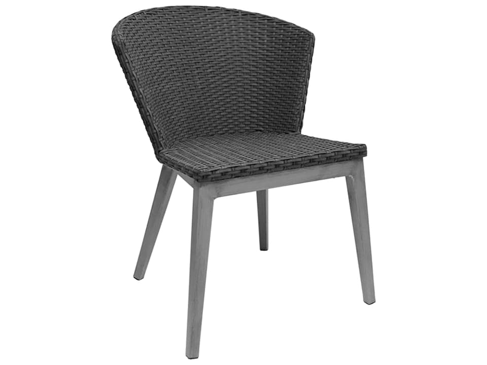 Elly Aluminum Driftwood Outdoor Patio Dining Side Chair