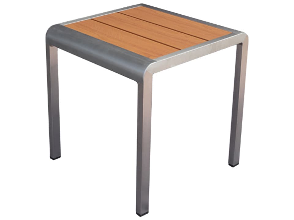 Sid Aluminum Square Slat Top End Table