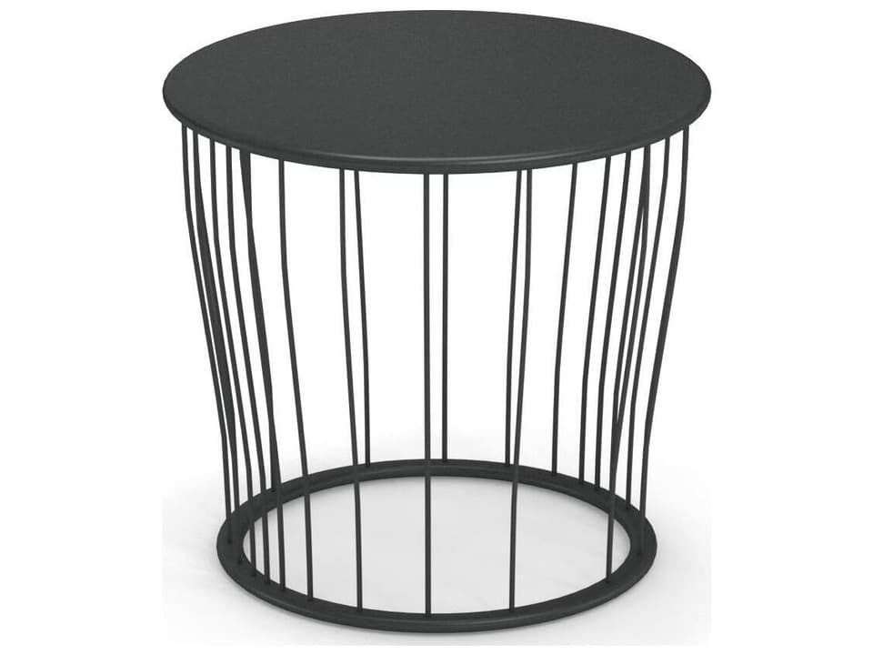 Cannole 24-Inch Round Steel End Table