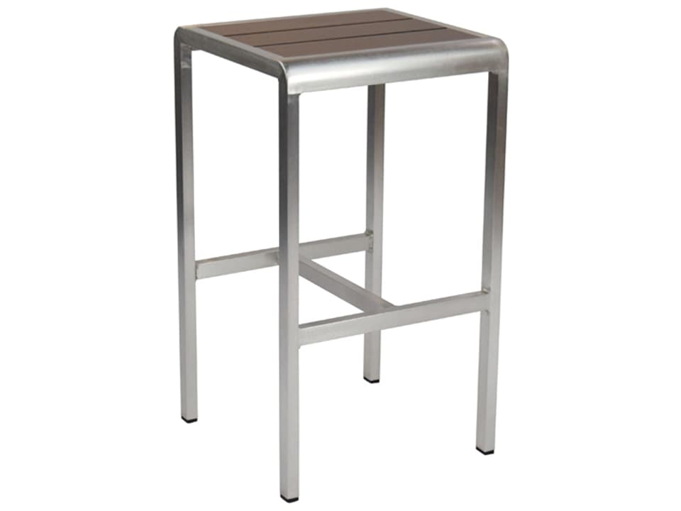 Sid Backless Bar Stool with Wood-Look Aluminum Seat