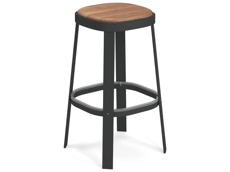 Thor Steel Teak Stackable Patio Bar Stool