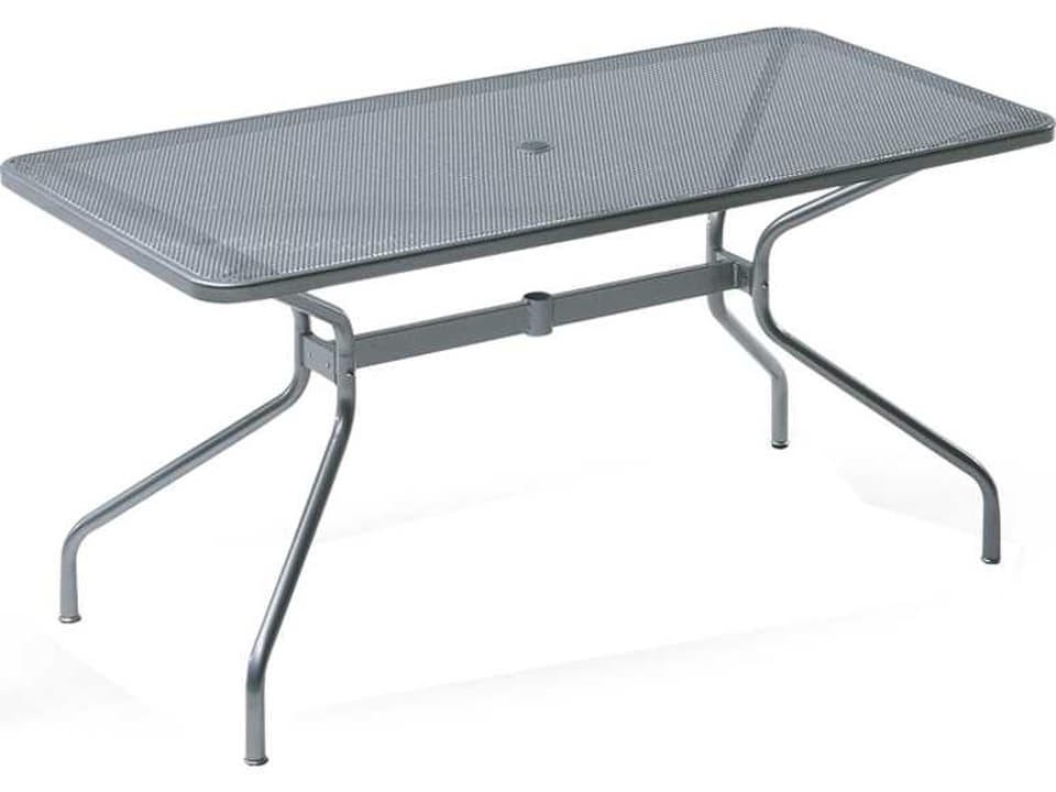 807 Rectangular Drink Table with Umbrella Hole in Antique Iron