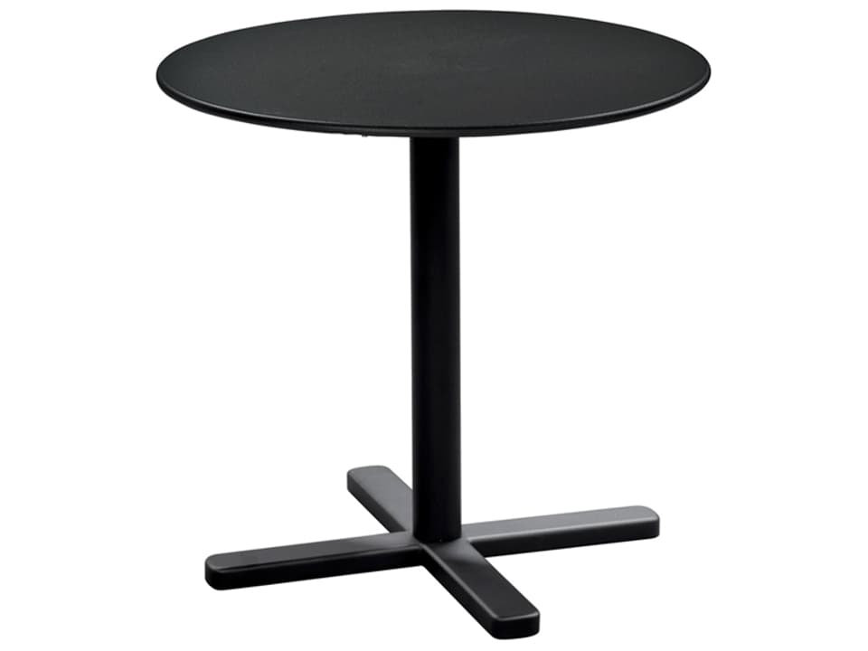 Darwin 24-Inch Round Steel Folding Outdoor End Table