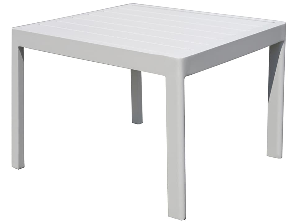 Mira 24-Inch Square Aluminum End Table in White