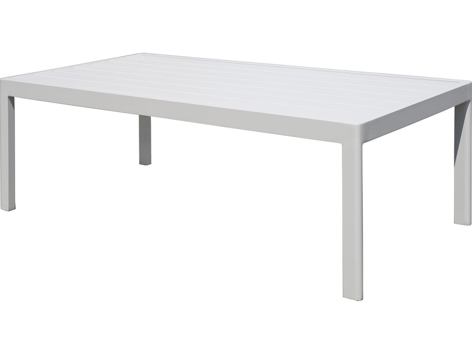 Mira Aluminum White Rectangular Outdoor Patio End Table