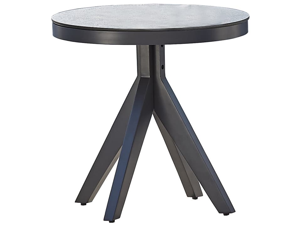 Xena 18-Inch Round Aluminum End Table in Bronze