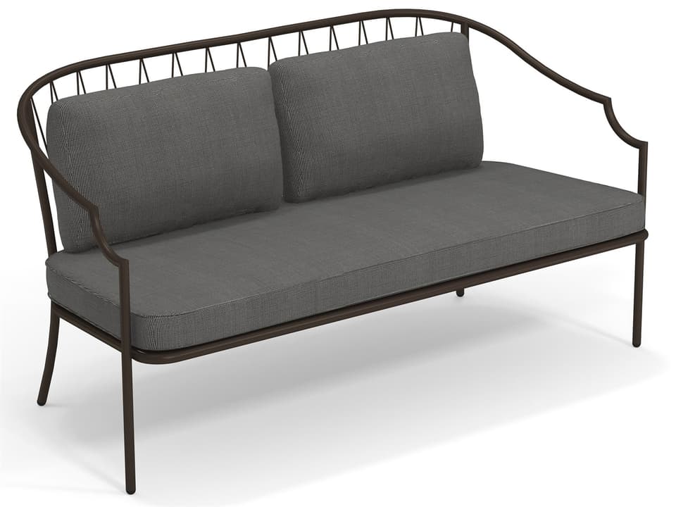 Como Steel Cushion Outdoor Patio Loveseat