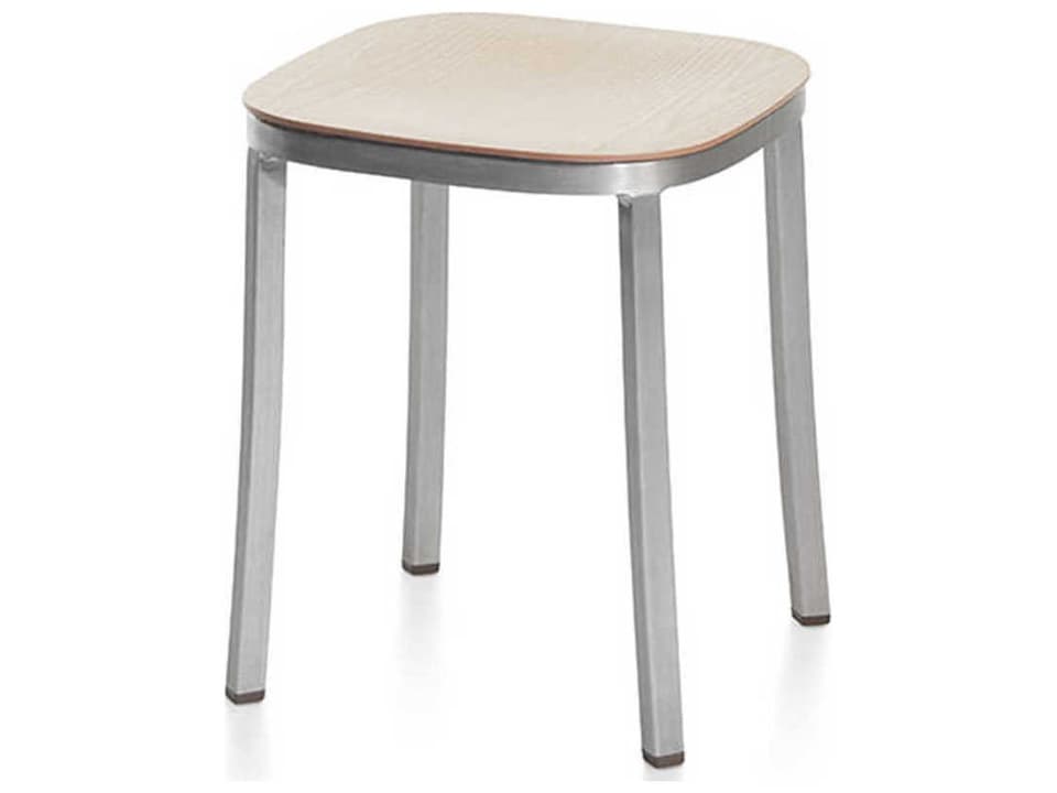 By Jasper Morrison Beige Silver Accent Stool