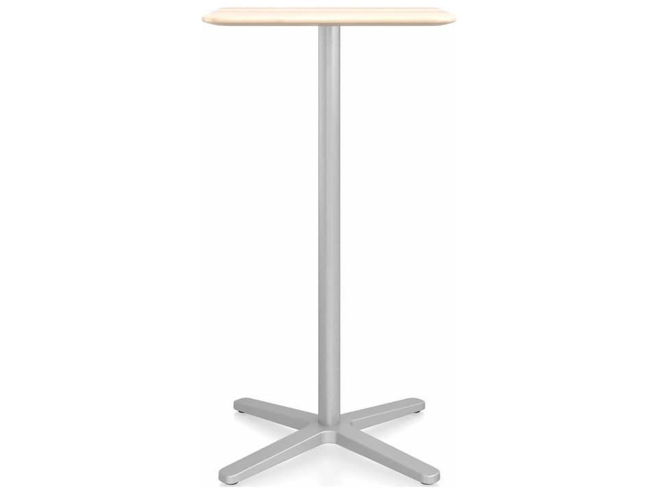 2 Inch X Base Square Wood Bar Table by Jasper Morrison