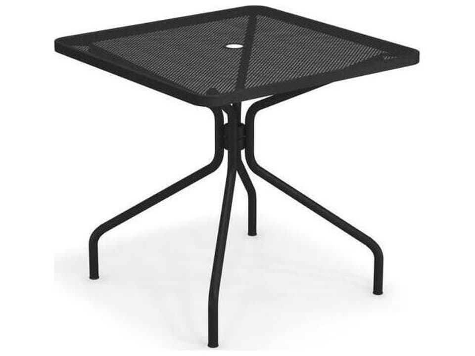 Cambi Steel Square Umbrella Hole Dining Table