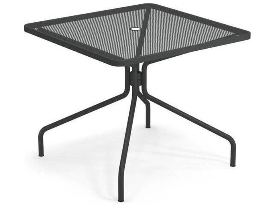 Cambi Steel Square Umbrella Hole Dining Table