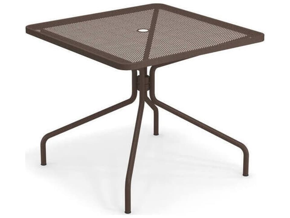 Cambi Steel Square Umbrella Hole Dining Table