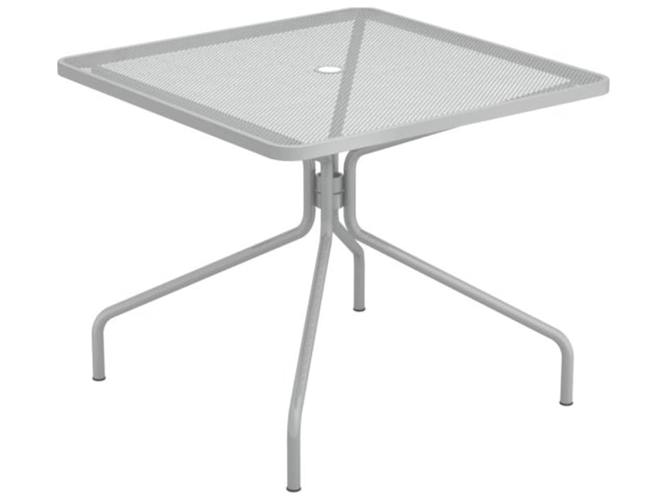 Cambi Steel Square Umbrella Hole Dining Table