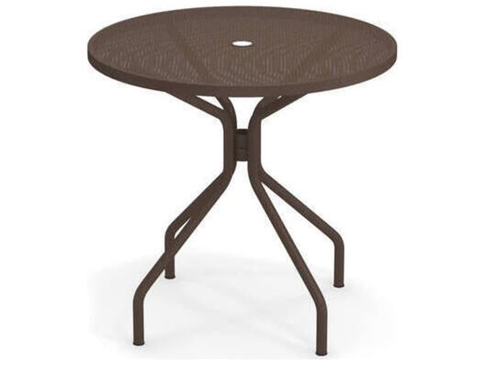Cambi Steel Round Umbrella Hole Dining Table