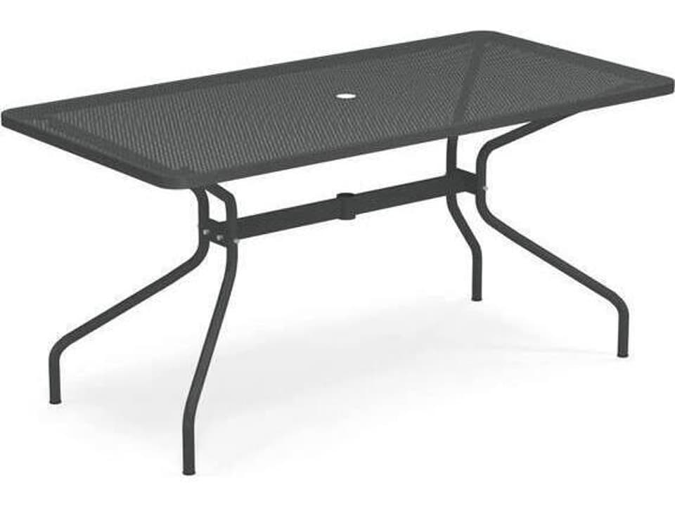 Drink Steel Rectangular Umbrella Hole Dining Table