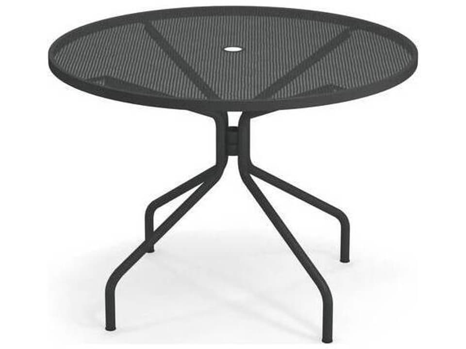 Cambi Steel Round Umbrella Hole Dining Table