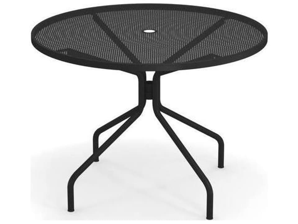 Cambi Steel Round Umbrella Hole Dining Table
