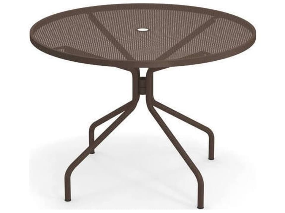 Cambi Steel Round Umbrella Hole Dining Table
