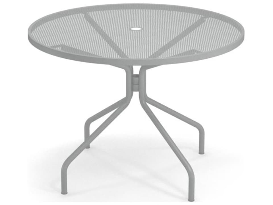 Cambi Steel Round Umbrella Hole Dining Table