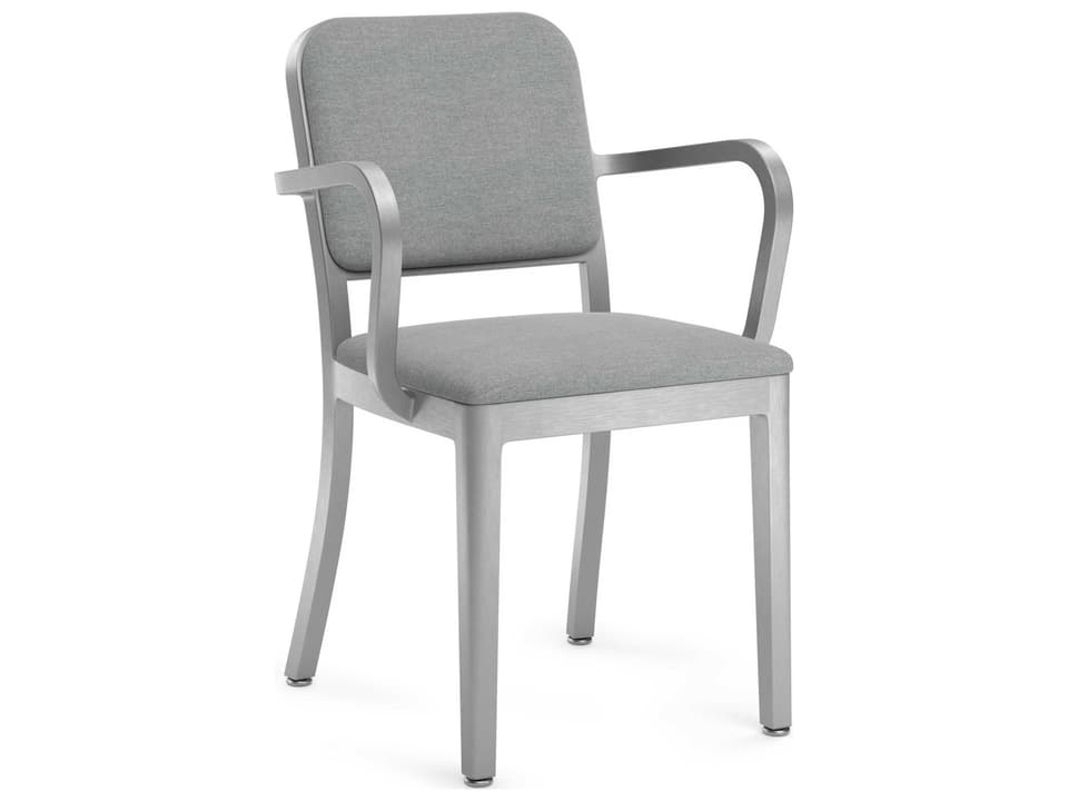 Navy Officer By Jasper Morrison Gray Upholstered Arm Dining Chair