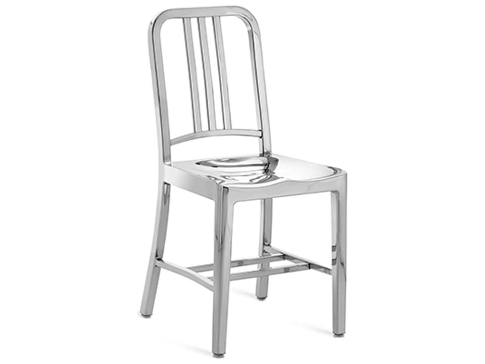 Emeco Navy Polished Aluminum Dining Side Chair