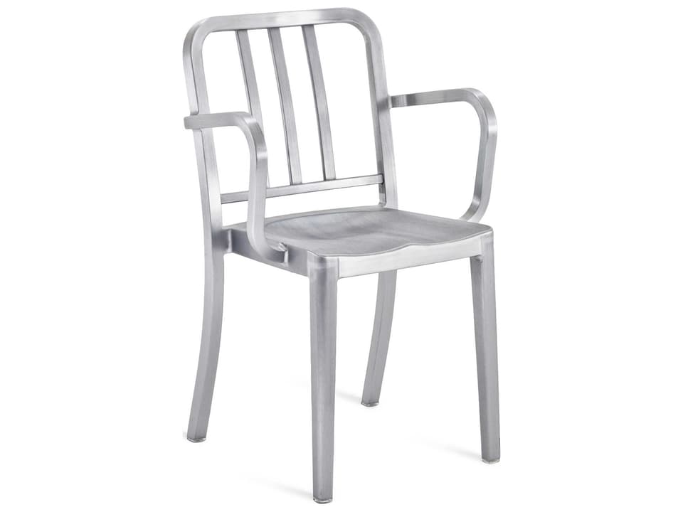 Heritage Dining Arm Chair Brushed Aluminum