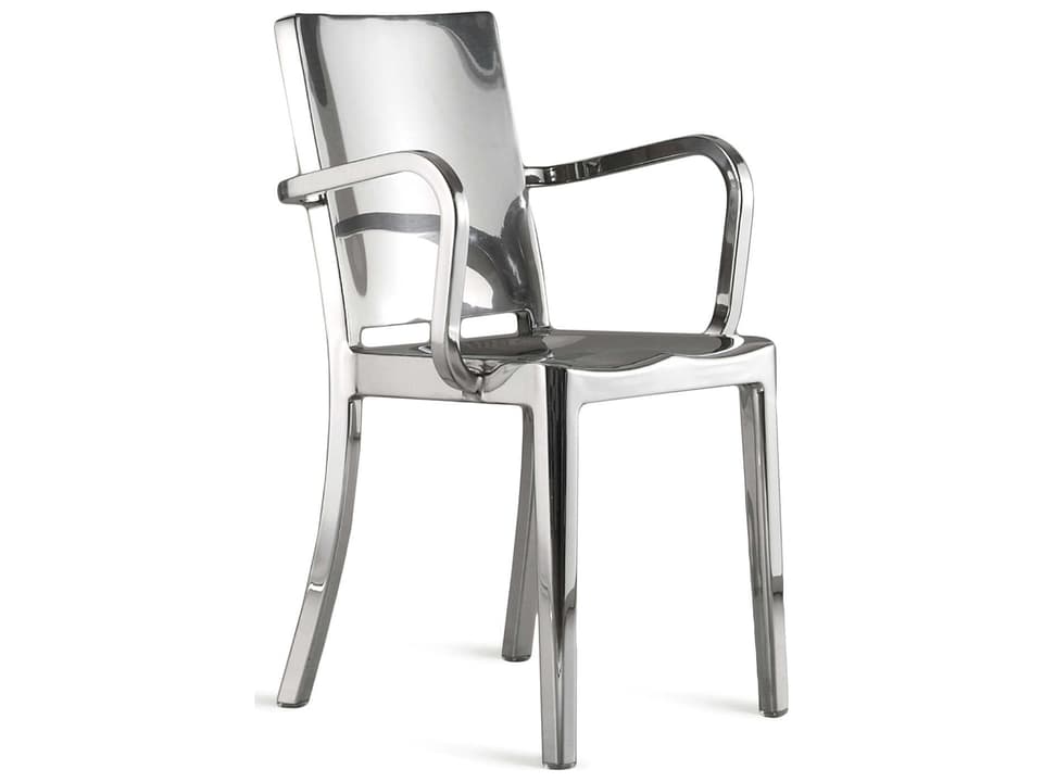 Emeco Hudson Polished Aluminum Dining Arm Chair