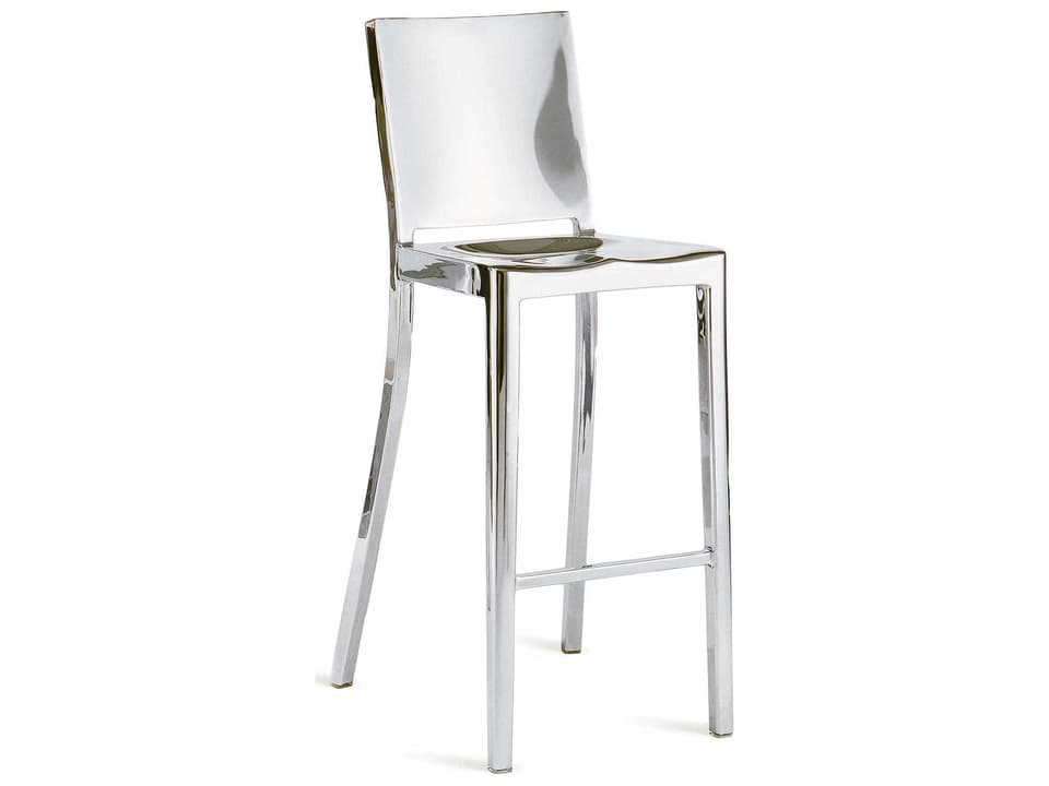 Hudson 30-Inch Polished Aluminum Bar Stool