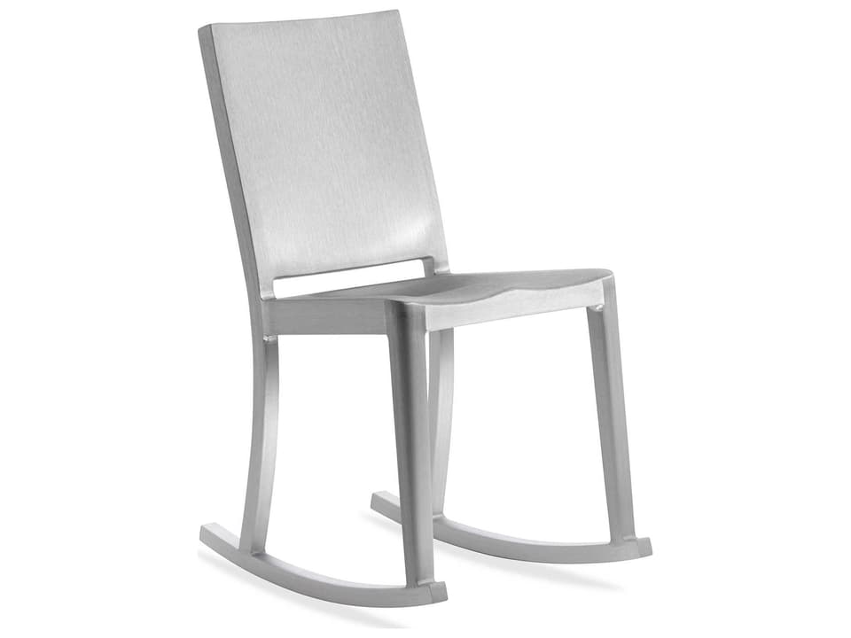 Hudson Brushed Aluminum Rocker Dining Side Chair