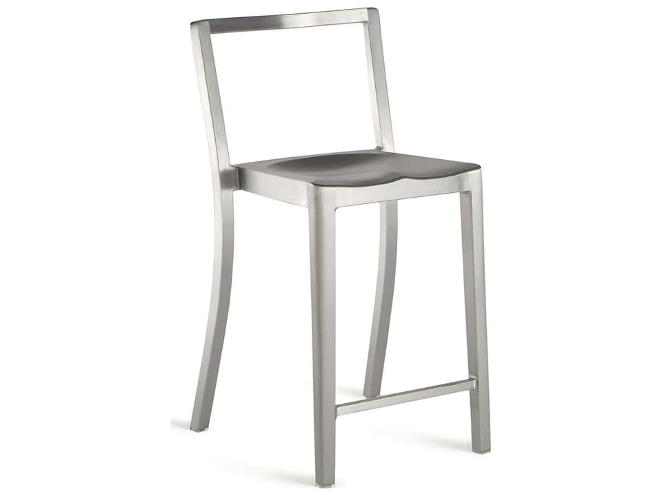 Icon Brushed Aluminum Counter Stool