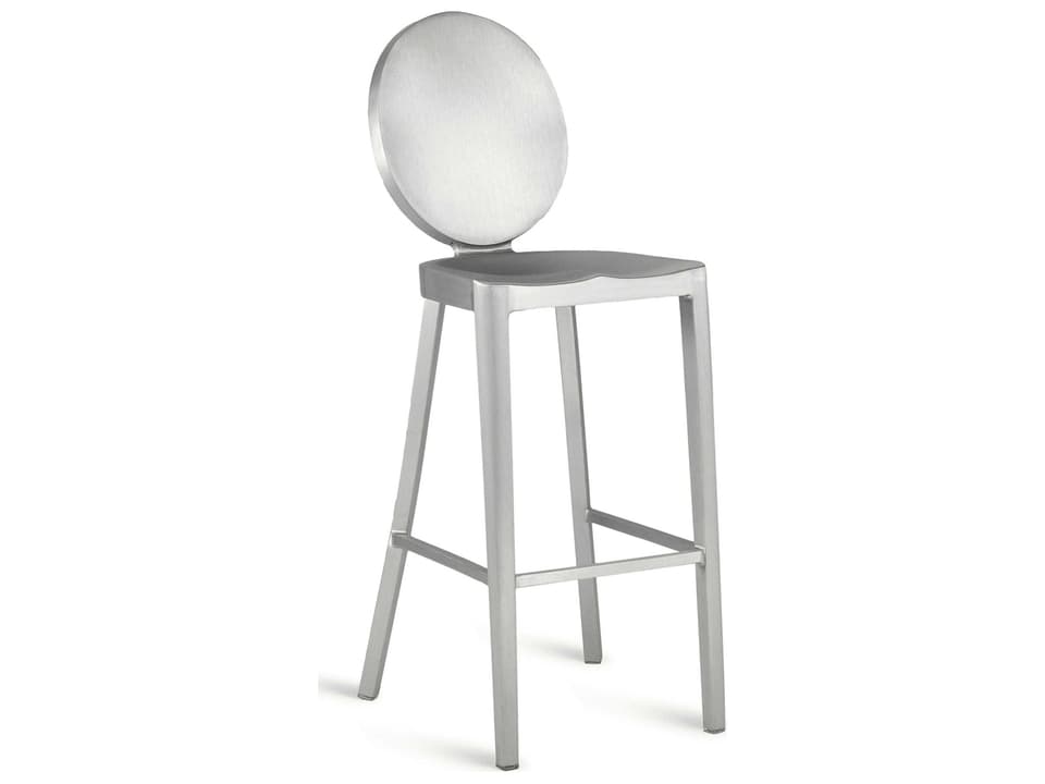 Emeco Kong Brushed Aluminum Bar Stool 30-Inch Seat Height