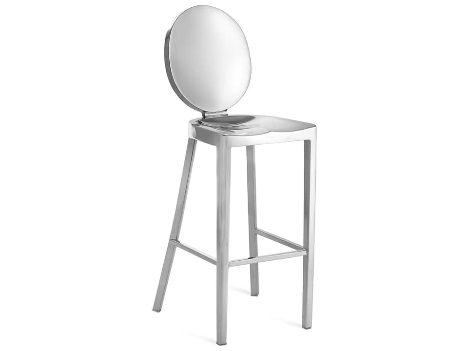 Kong 30-Inch Polished Aluminum Bar Stool by Philippe Starck