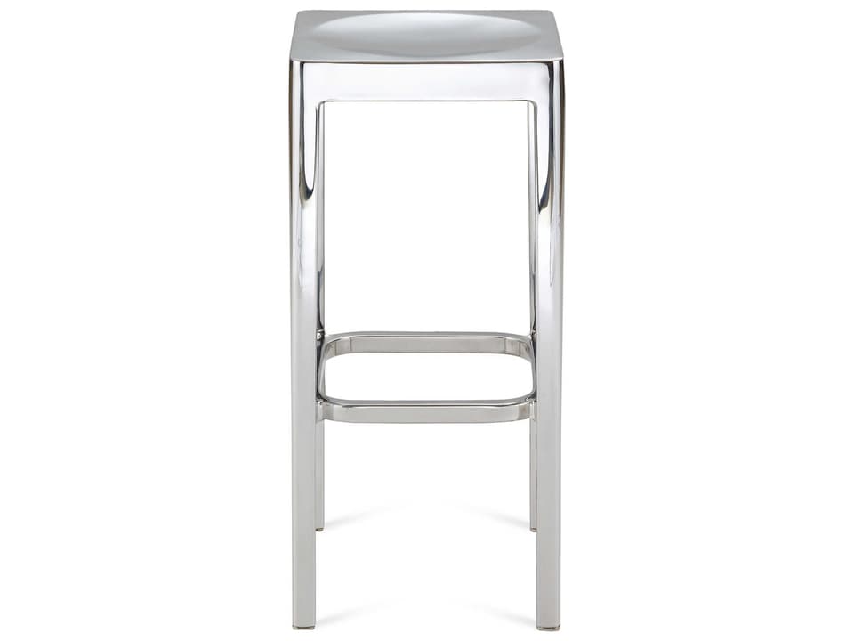 Emeco Navy Polished Aluminum High Bar Stool