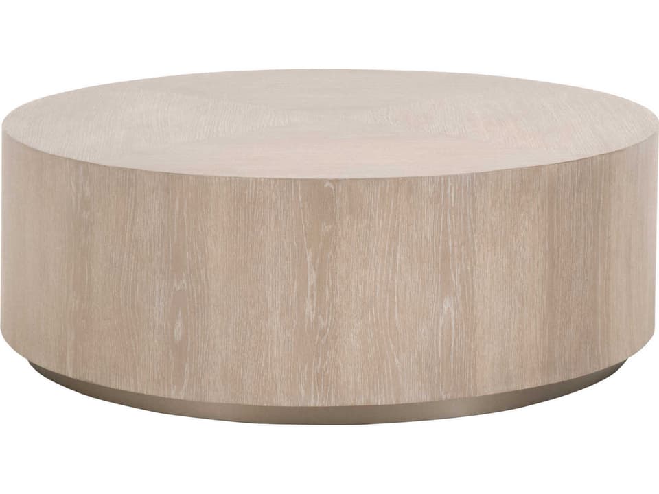 Roto Round Coffee Table Natural Gray Oak and Silver