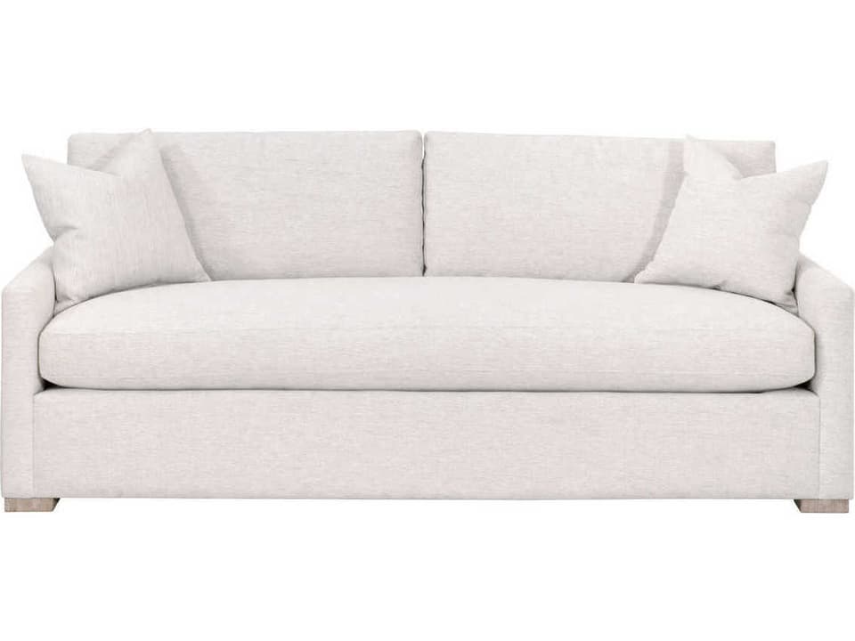 Clara 86-Inch Slim Arm Queen Sleeper Sofa in Stone Basketweave