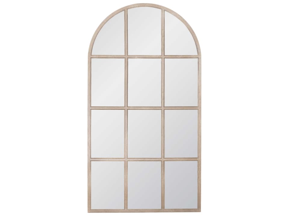 Stitch and Hand Arched Floor Mirror in Natural Gray Oak