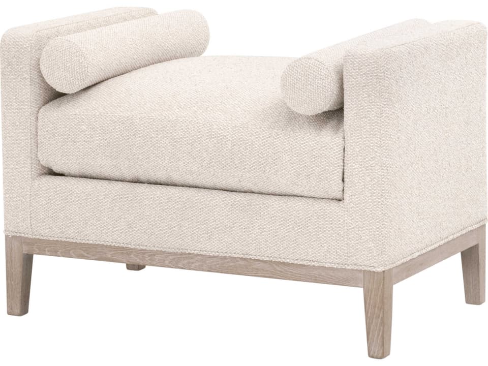 Keaton Upholstered Accent Stool in Natural Gray Oak and Linen