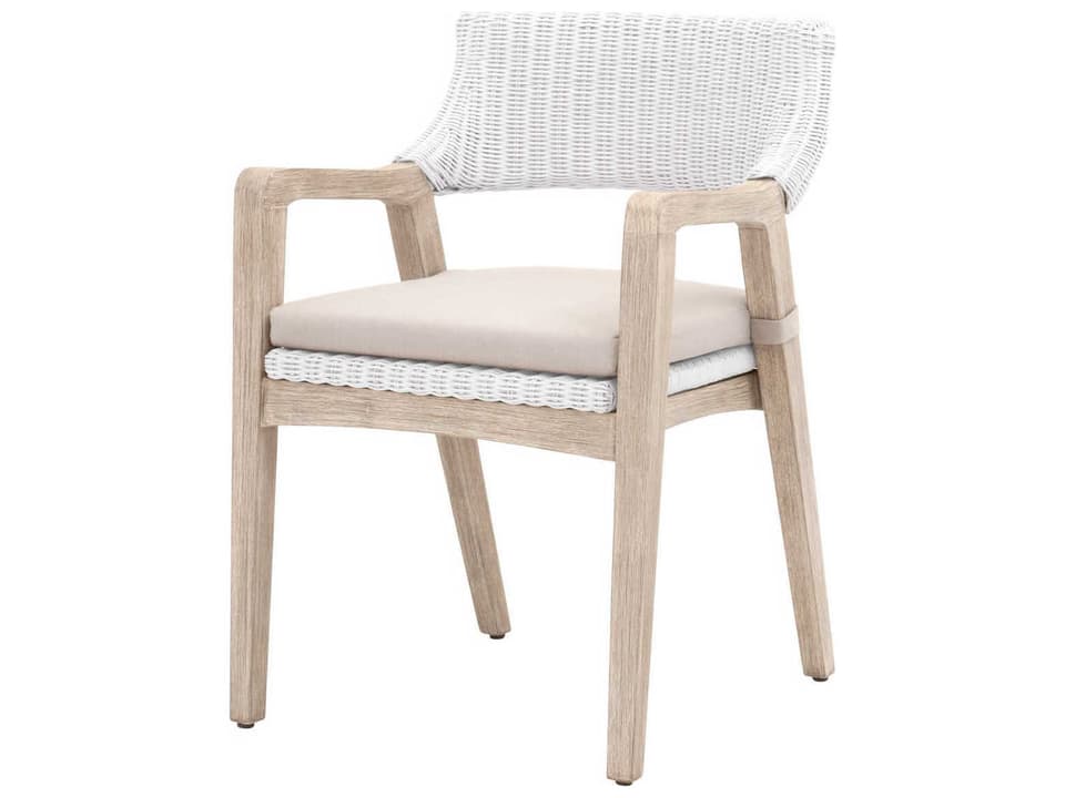 Respite Mahogany Wood Brown Upholstered Arm Dining Chair
